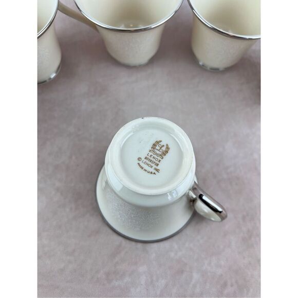 Lenox Moonspun Tea Cups Set of 6 - Picture 9 of 10